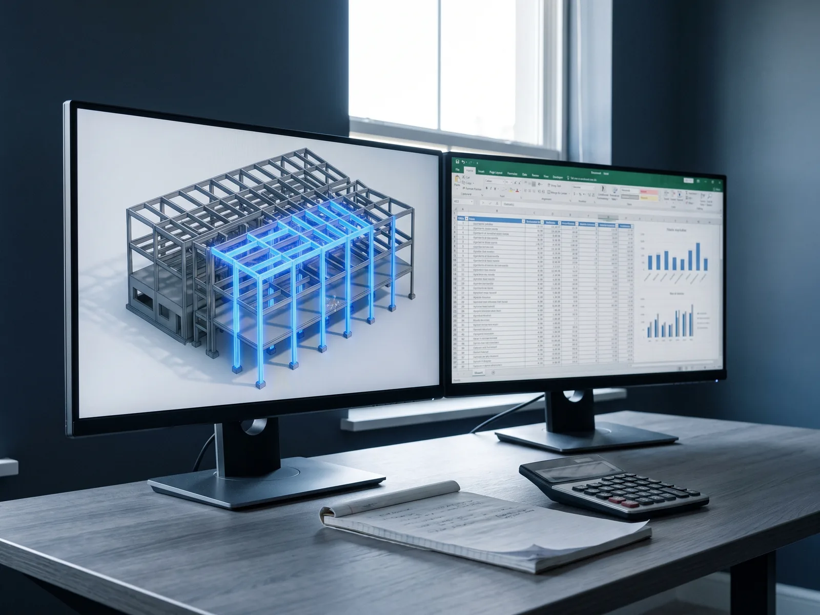 Confronto a schermo tra abaco delle quantità estratte dal modello e voci di computo
